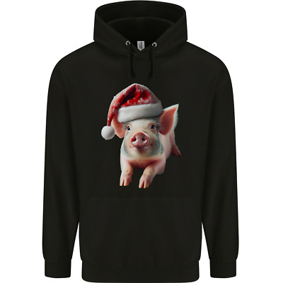 Weihnachten Schwein trägt Weihnachtsmützen Ferkel Kinder Kids Hoodie