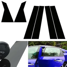 Glossly Black Window Pillar Posts Set Cover Door Trim For 2016-2018 Honda Civic