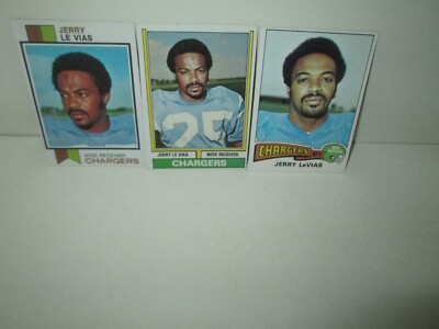 LOT OF 3 JERRY LEVIAS 1970s Football Cards #522 457 181 SAN DIEGO CHARGERS WR Ex