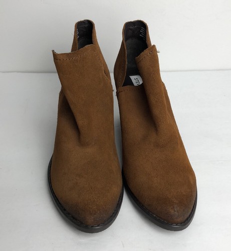 Steve Madden Adelphie Brown Suede Cut Out Chic Ankle Boots Booties Burnished 8.5 - Picture 2 of 9