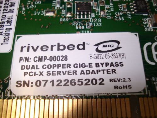 Riverbed/ SILICOM MPB PXG2BPI DUAL COPPER GIG-E BYPASS PCI-X SERVER ADAPTER - Picture 3 of 3