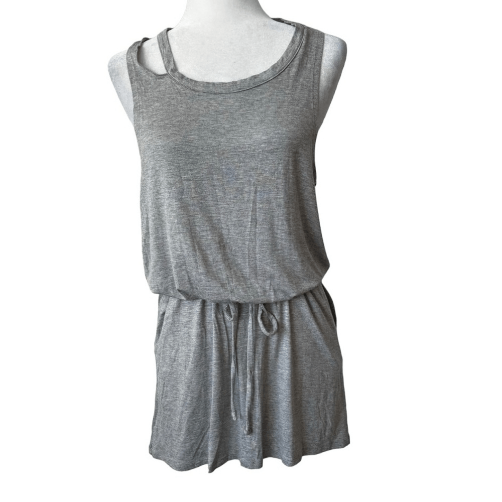 Chaser Cool Jersey Deconstructed Tank Dress Heather Gray SZ M | eBay