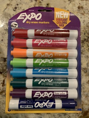 EXPO Low Odor Dry Erase Vibrant Color Markers Assorted Colors Medium 8 Pack Set