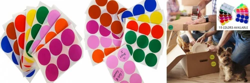 Royal Green Round 2 inch Sticker 50mm dot Labels 384-Pack, 8 Color Combo 