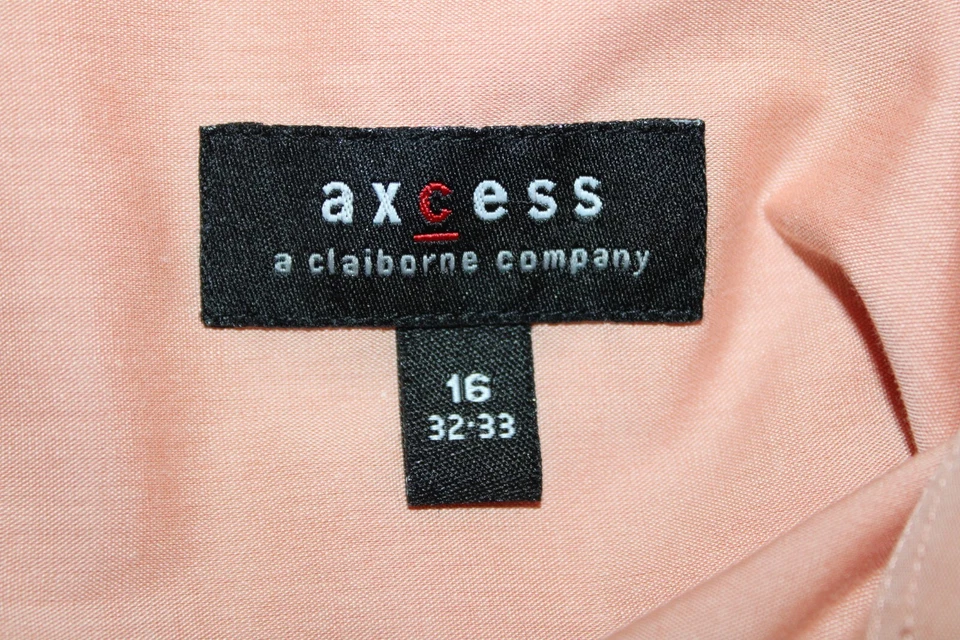 Camisa con botones Axcess para hombre talla 16 32-33 naranja manga larga sin arrugas Foto 3 de 4