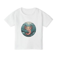 Cute Toddler T-Shirt with Adorable Axolotl Design, Kids' Fashion, Birthday Gift,