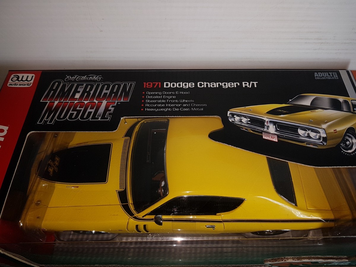 ミニカー 1971 CHARGER R/T 1971 Dodge Charger R/T Banana Yellow 1:18 Auto World 1031 | eBay
