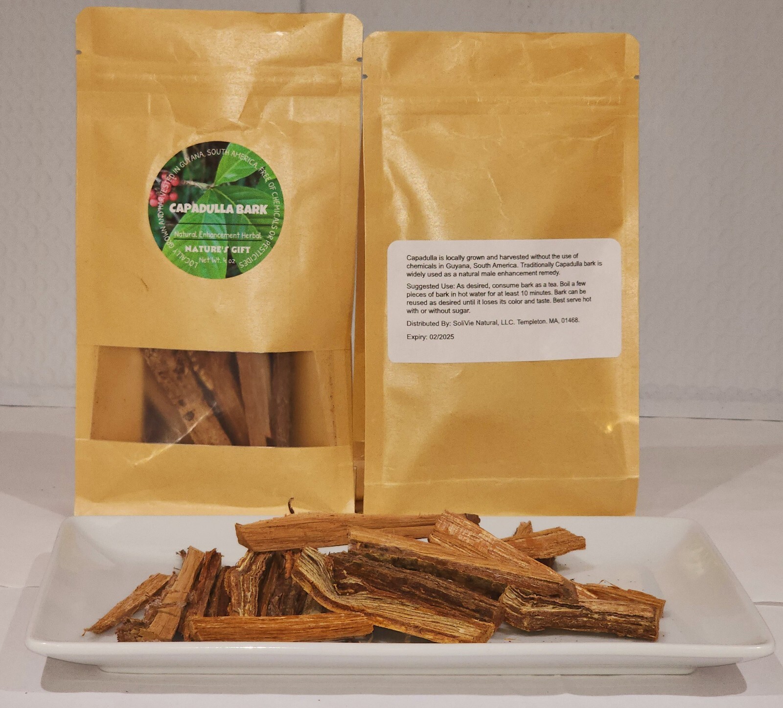CAPADULLA BARK, Locally Grown and Harvested in South America. Net Wt. 4 ...
