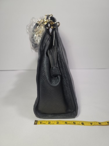 JustFab Women's Black Dome Semi Round Faux Leather Shoulder Crossbody Bag - Picture 4 of 14