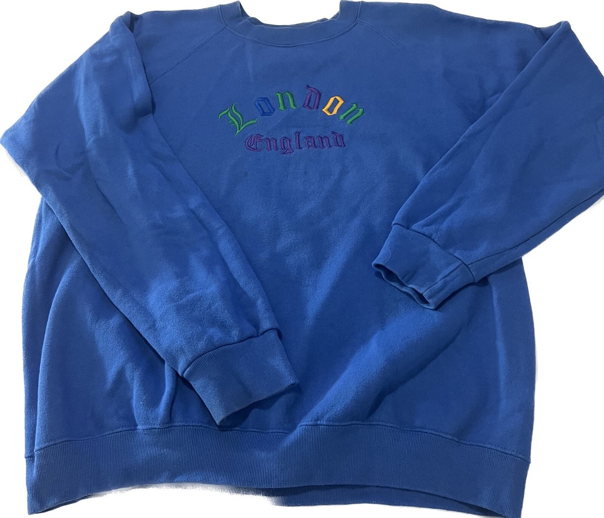 Vintage London England Pullover Blue Sweatshirt Hanes Tag