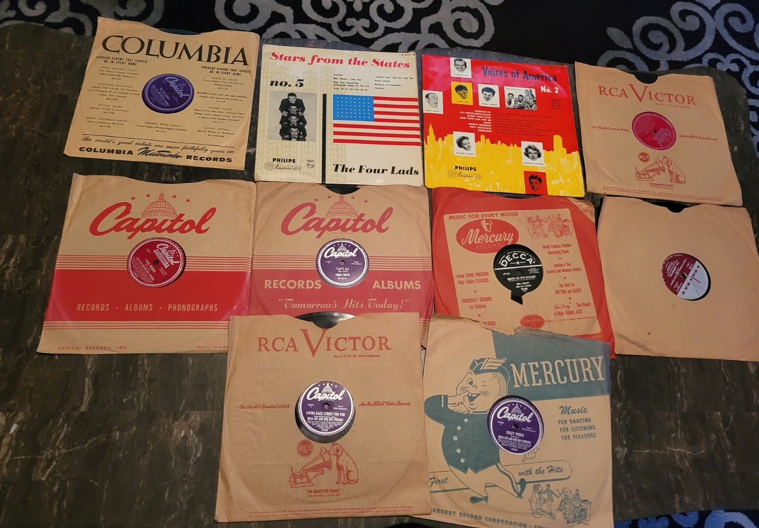 10 Vinyl Records  78  & 33 1/3 RPM Vintage Lot-image