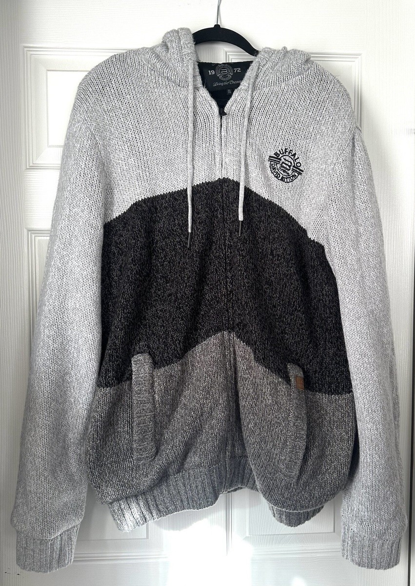 Men’s Buffalo David Bitton Full Zip Hooded Sweater Size XL