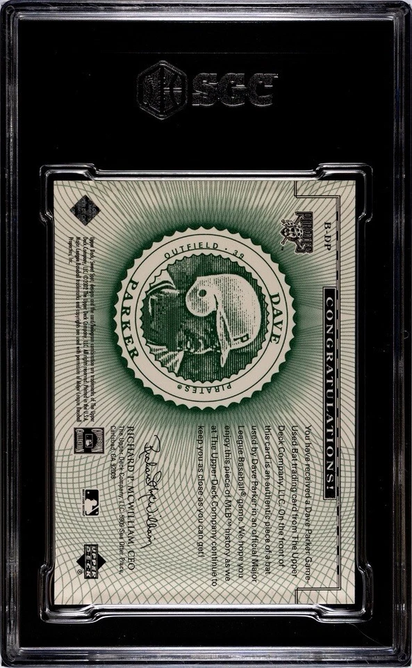 Dave Parker SGC 10 GEMA COMO NUEVO Pop 1 Auténtico Juego Usado Bate 02 UD Sweet Spot  Foto 4 de 4