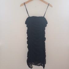 Urban Outfitters Dress Medium 10 Black Mini Ruched Party Club Cocktail 90's Prom