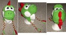 CUSTOM Boutique CROCHET BRAIDED GREEN YOSHI Hat Beanie Costume MARIO