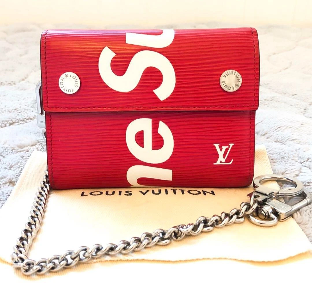 Louis Vuitton, Supreme Chain Wallet Epi Red