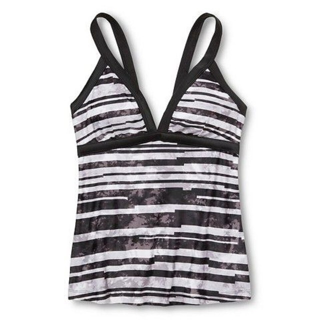 black racerback swim top