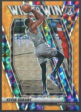2020-21 Panini Mosaic Kevin Durant Will To Win Orange Fluorescent /25 MINT NBA