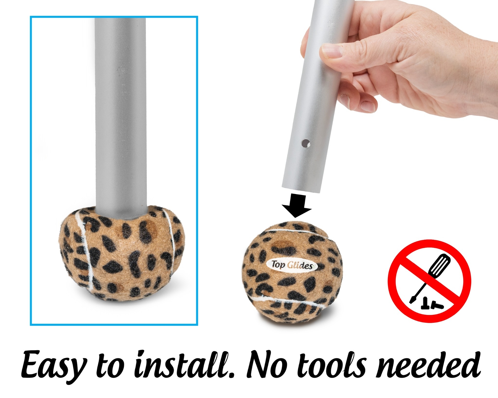 TG Special Editions Precut Walker Tennis Ball Glides 1 Pair Pôle