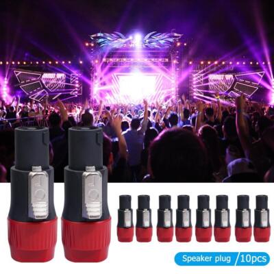 10 Stück NL4FC Lautsprecher Anschlüsse 4 Pin Stecker Audio Speakon Ohm Stecker (10x rot)