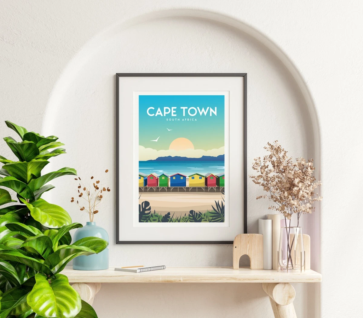Cape Town Print South Africa Travel Poster Sunset Wall Art