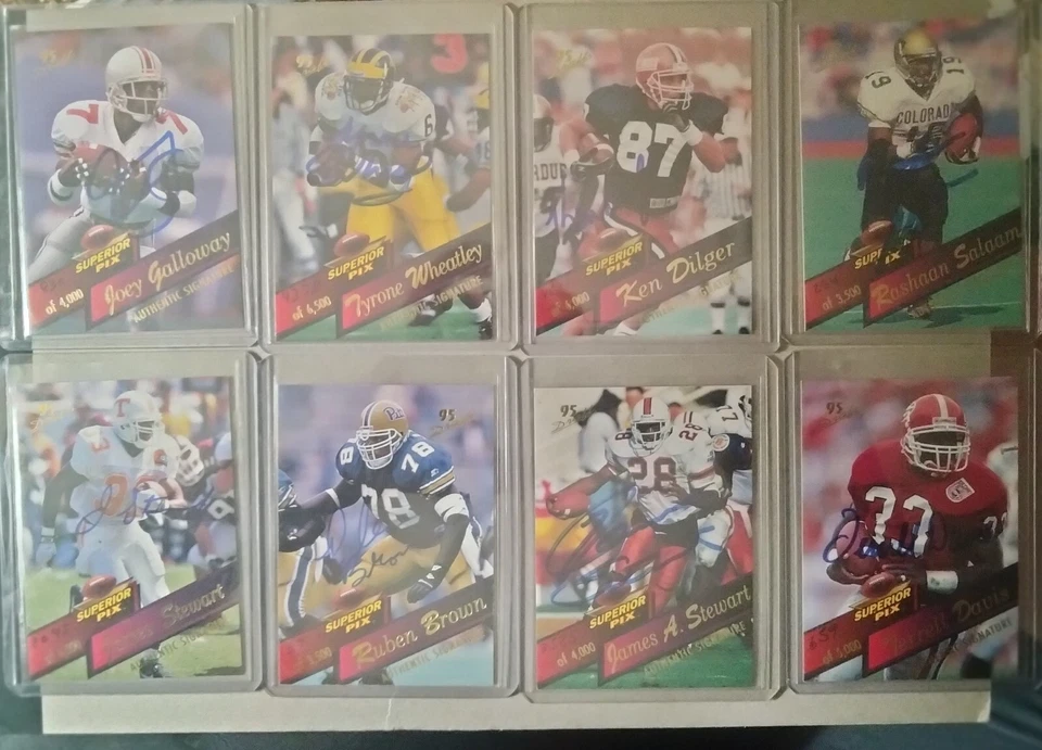 On Card Auto 1995 Draft Superior Pics Football Lot- 8 Galloway,Wheatley... - Image 3 of 4