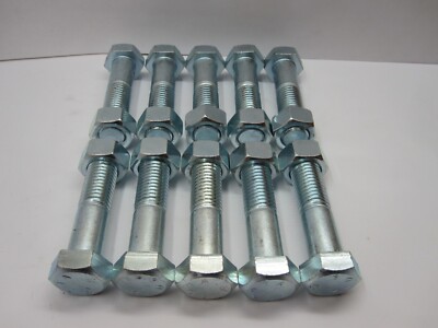 3/4''-10x3-1/4'' Hex Cap Screws Bolt with Nuts 307A Zinc Plated 3/4x3.25 QTY of 20