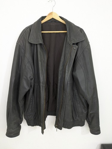 Vintage Lederjacke UK 46" dunkelgrau Bomber C&A Canada - Bild 8 von 14