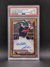 2024 Bowman Mega Box Walker Jenkins ORANGE Refractor Auto /25 PSA 10 **POP 4**