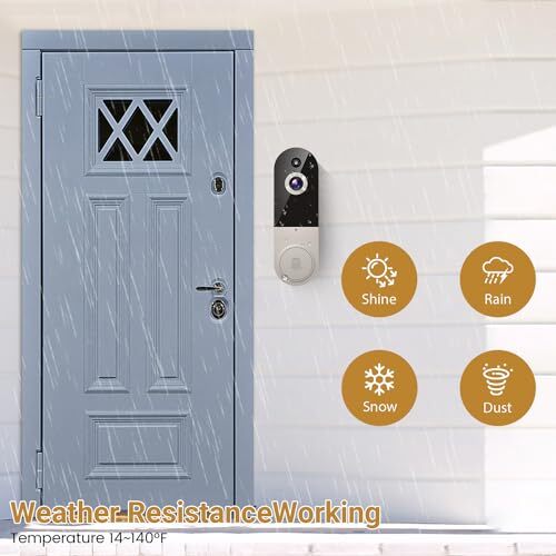 1080P Video Doorbell Camera Wireless In & Outdoor Surveillance Night Vision Cam - Picture 3 of 11