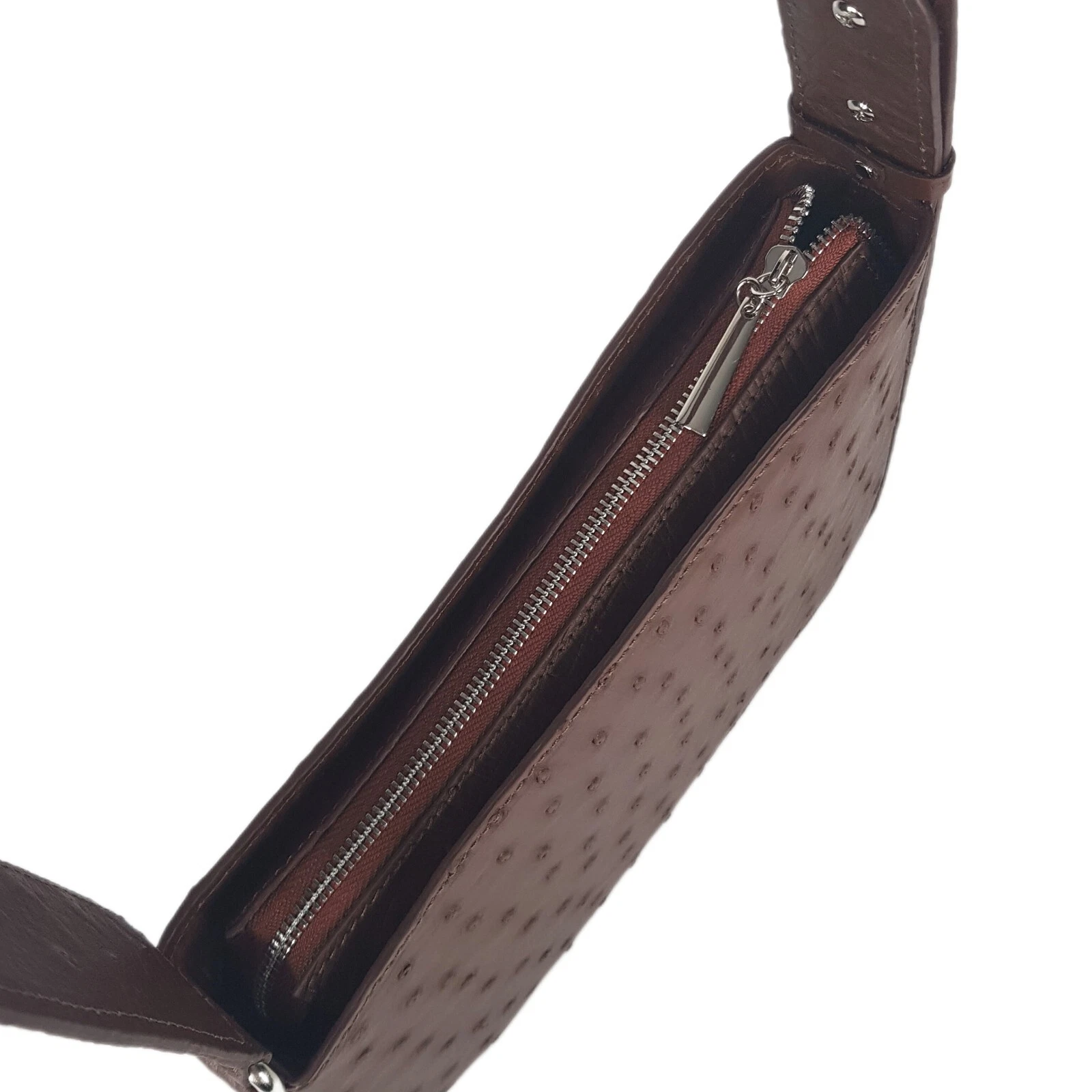 COACH Borsa a tracolla donna VERA pelle di struzzo esotica lusso marrone borsetta fatta a mano