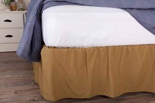 SOLID BROWN BEDSKIRT Twin Queen or King :100 COTTON KHAKI DUST RUFFLE BED SKIRT