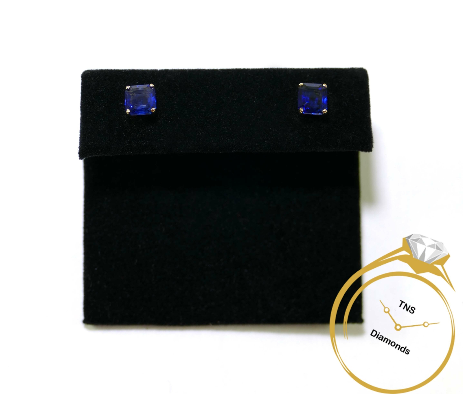 Blue Sapphire 14k Yellow Gold Stud Earrings eBay