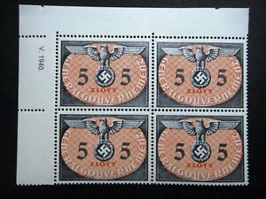 Germany Nazi 1940 Stamps MNH Block Swastika Eagle Generalgouvernement WWII Third
