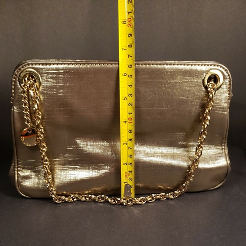 Ivanka Trump Mara Cocktail Bag, Gold Metallic Pebble Chain Strap top closure - 第 10/11 張圖片