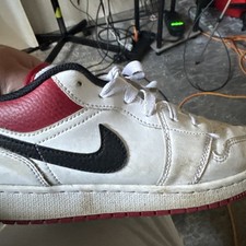 Nike Air Jordan 1 Low GS  White Gym Red  553560-118 Kids Size 7
