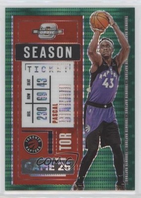 2020-21 Contenders Optic Season Ticket Green Pulsar Prizm 3/25 Pascal Siakam 0b0