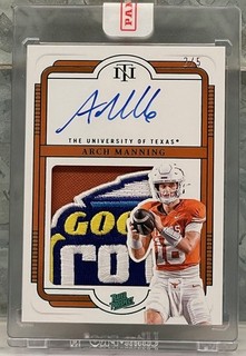2025 National Treasures Emerald #132 Arch Manning RPA RC Team Logo Patch AUTO /5