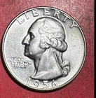1956D Choice Uncirculated US Washington SILVER Quarter! "DENVER" Mint! Old Coin!