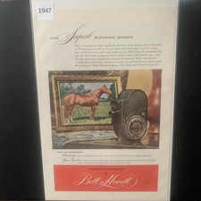 Vintage 1947 Bell  Howell Superb Personal Movies Ad Advertisement