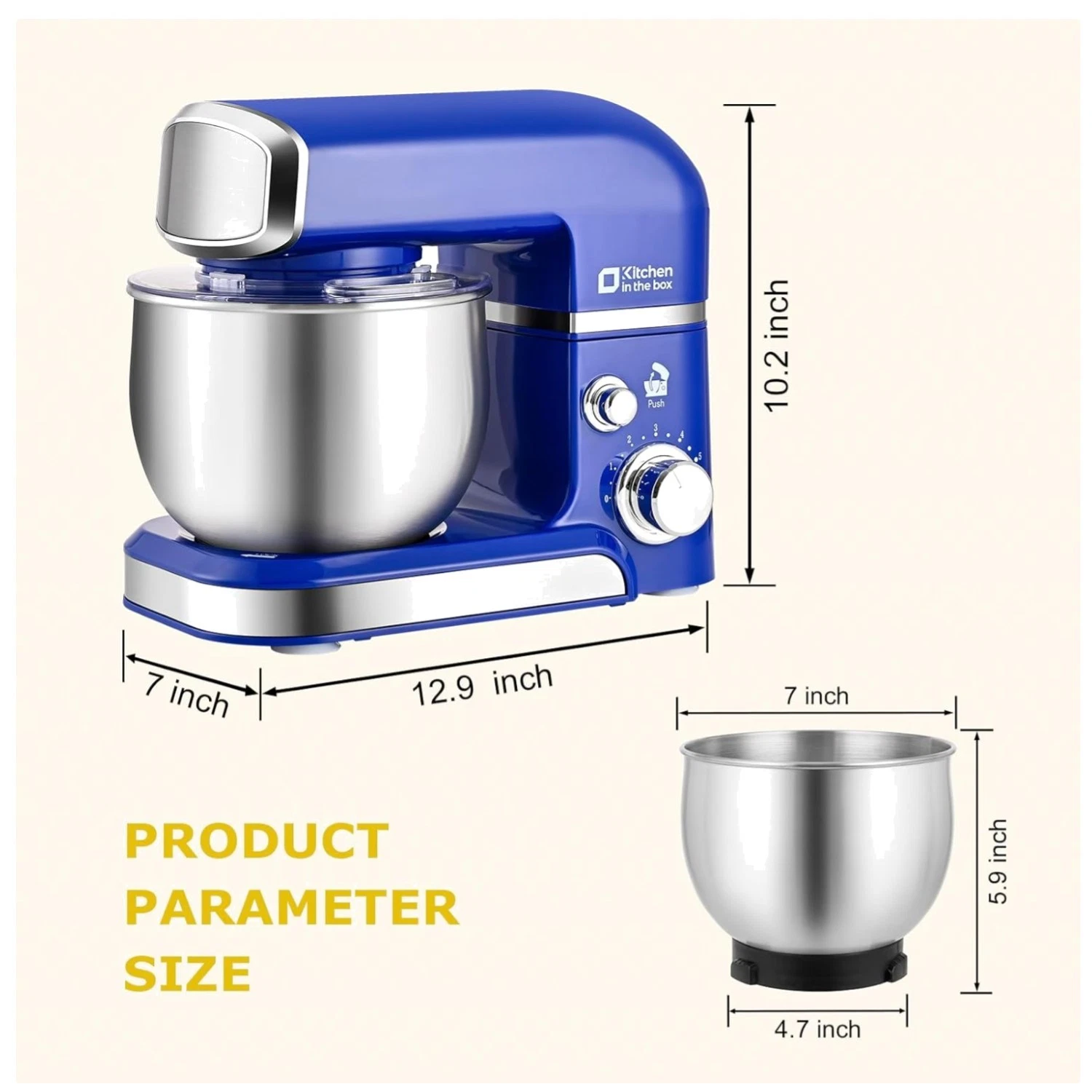 Mini Electric Stand Mixer, 3.2Qt - Lightweight, Reflex Blue
Opens in a new window or tab