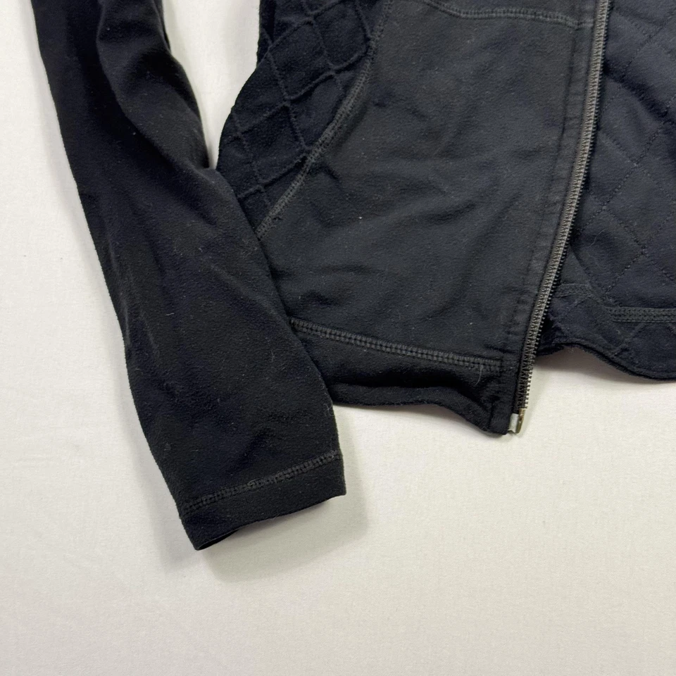 Chaqueta Lululemon Mujer Mediana Negra Acolchada Cremallera Completa Atlética Simulada Bolsillos en el Cuello Foto 3 de 4