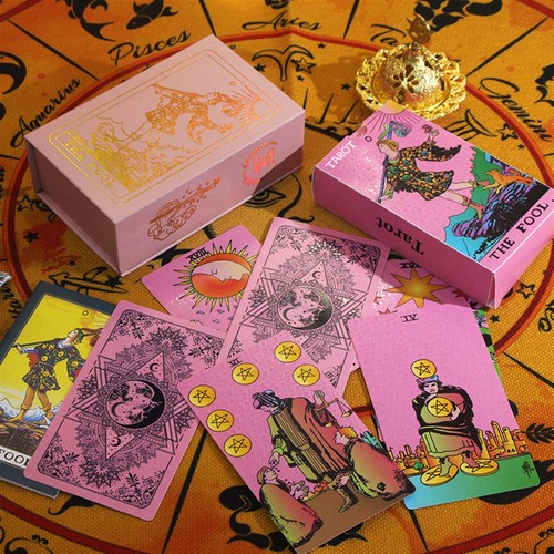 Tarotkarten Deck Rosa Design 78 Tarot Cards mit Guide Halterbox für Anfänger - Bild 3 von 7