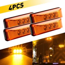4X Amber LED Side Marker Tail Signal Clearance Lights DRL for Truck Trailer SUV