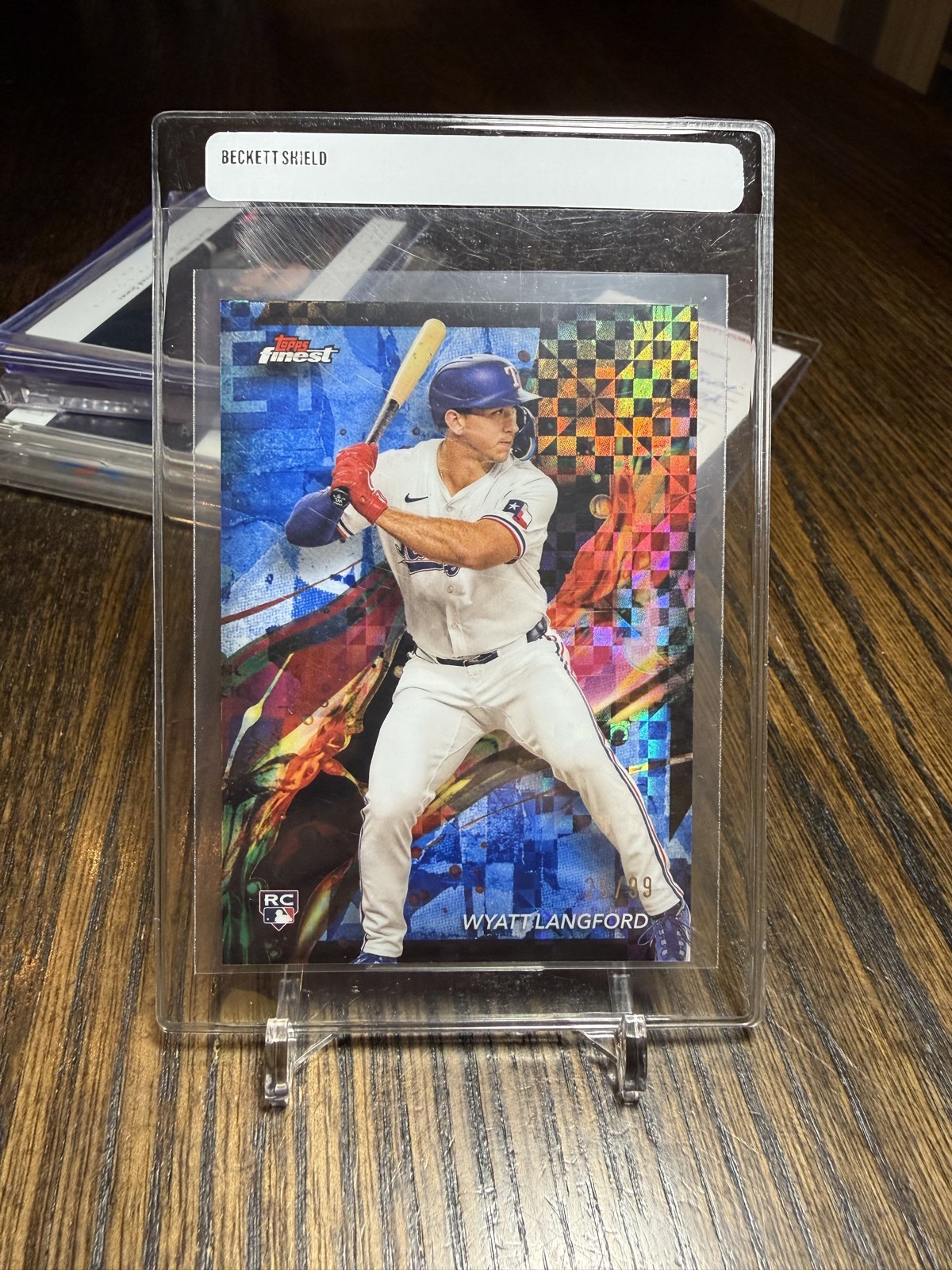 2024 Topps Finest - Common Wyatt Langford #97 Blue Checkerboard Refractor /99