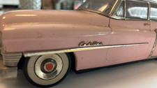 K Toys Vintage Mid-Century Tin Pink Cadillac Toy Car Made in Japan