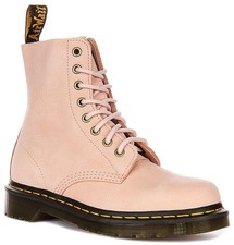 Image of Dr Martens 1460 Pascal Womens 8 Eye Leather Boots In Off White Size UK 3 - 8