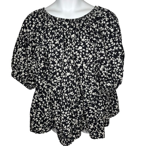 Old Navy Womens Plus Size 4X Floral Key Hole Back Short Sleeve Tunic Top - Picture 22 of 24