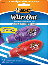 Wite-Out Brand Mini Twist Correction Tape, 26.2 Feet, 2-Count Pack of White Corr