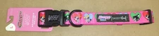 NEW SASSY WOOF POWERPUFF GIRLS LOVE DOG COLLAR sz LARGE - PINK HEARTS ADJUSTABLE